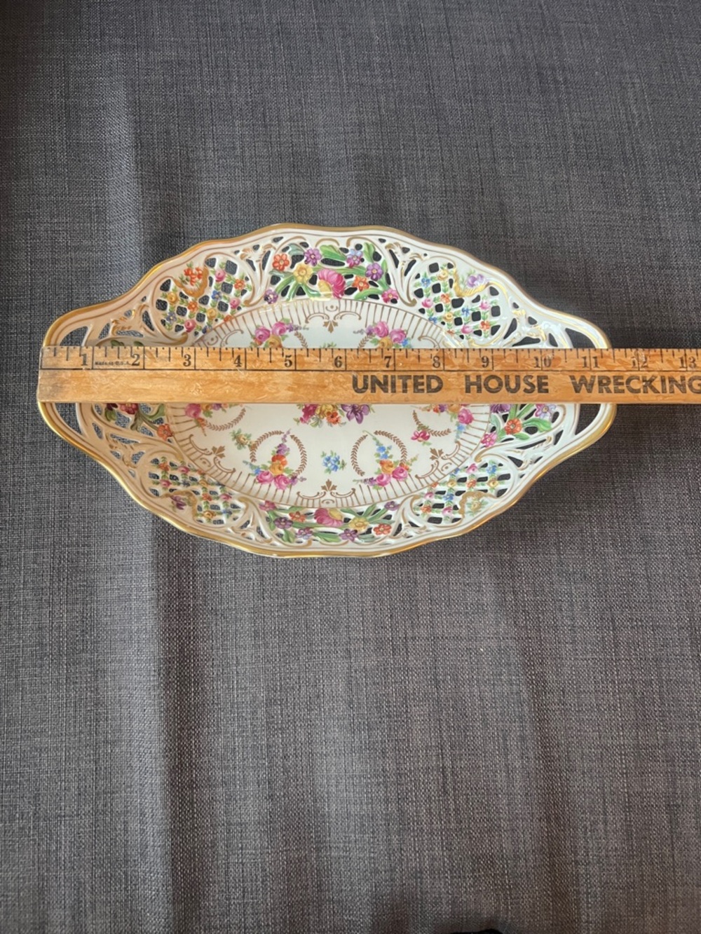 Vintage Schumann High Sided Platter / Fruit Bowl Dresden Bavaria Germany - Picture 12 of 12